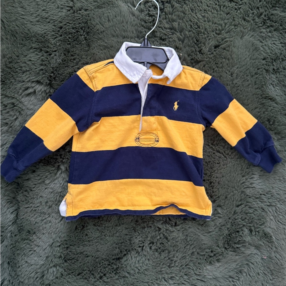 Ralph Lauren Kids Yellow and Blue Rugby Polo